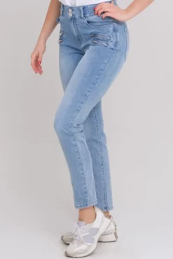 Siri jeans med glidelåser